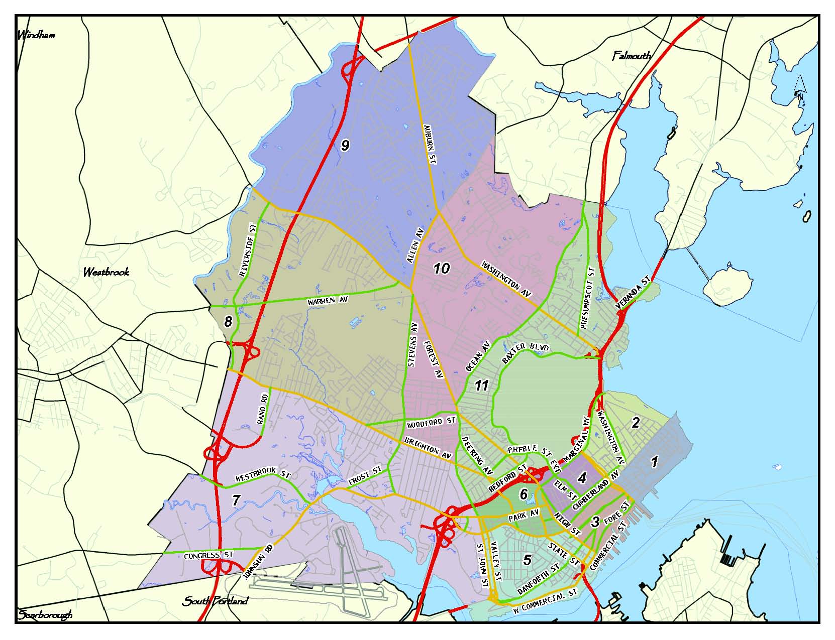Mapa do setor da pol&iacute;cia de Portland