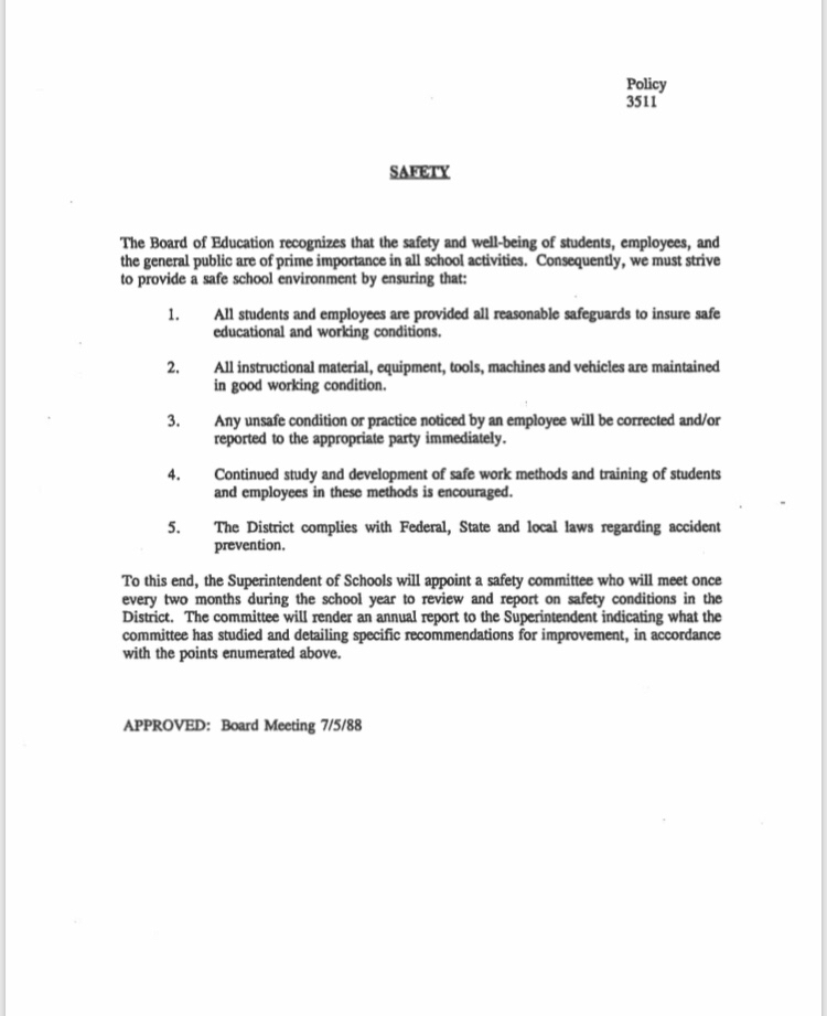 School Safety Training Survey