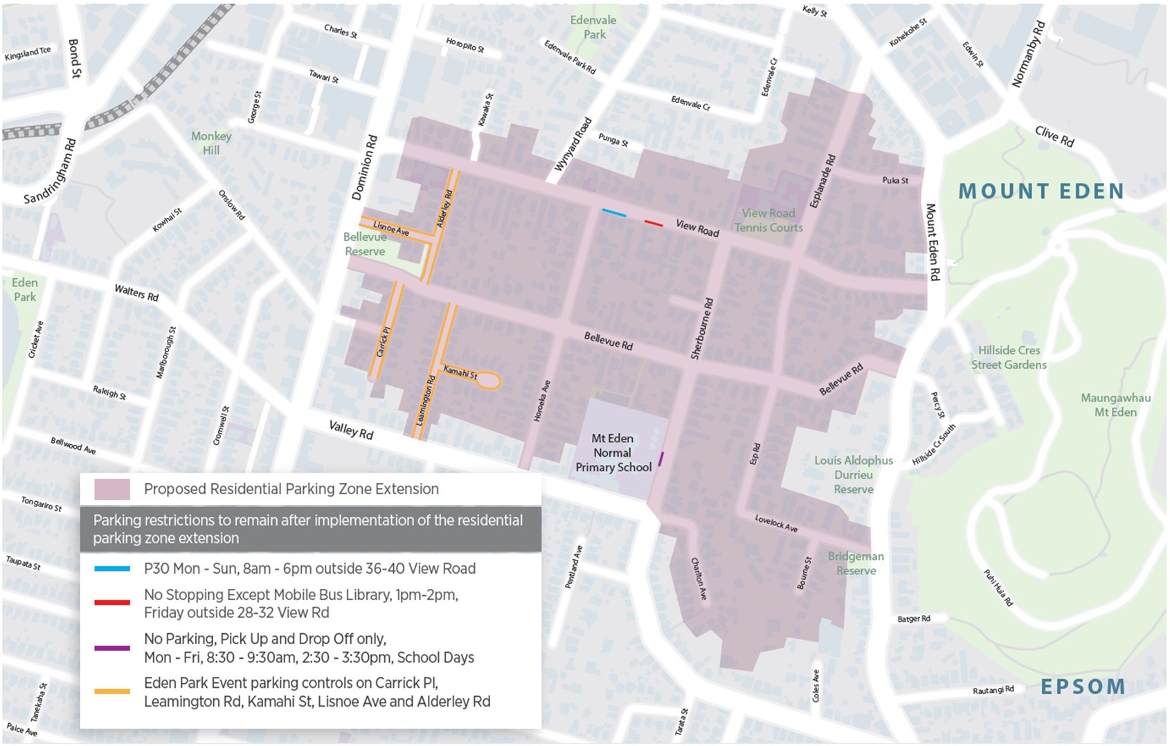 Proposed residential parking zone extension