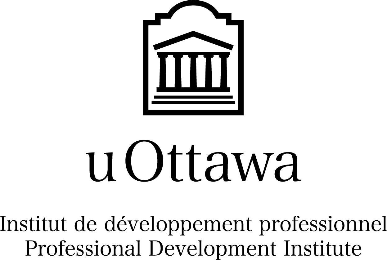 uOttawa Pillar icon in black with the words Profes