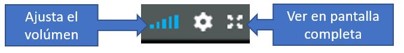 <span style="font-size: 14pt;">Use estos controles para ajustar el volumen y el tamaño de la pantalla (en la esquina inferior derecha de cada video).<br><span style="color: #808080;"><span style="font-size: 8pt;">Use these controls to adjust volume, speed, and screen size (in the lower right corner of each video).</span></span></span>