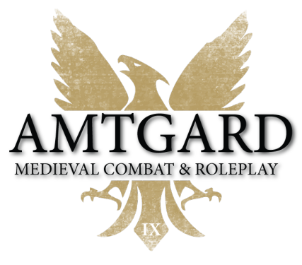 A gold phoenix with the words "Amtgard Medieval Co