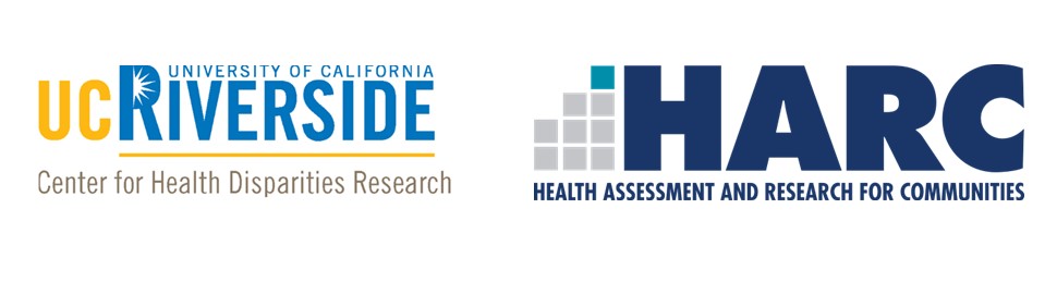 Logos for UC Riverside Centers for Health Disparit