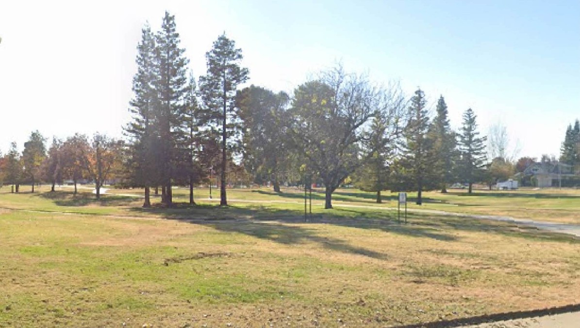 <em>Site of future rain garden at Crawford Park, located at 1733 College St.</em>