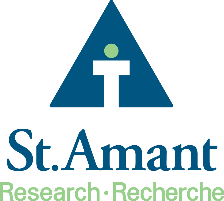 St.Amant Research Logo. A triangle with a person d