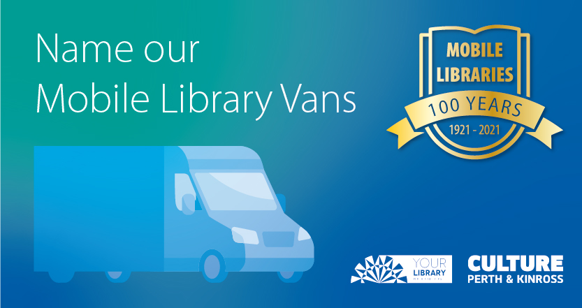 logo that reads name our mobile library vans. mobi