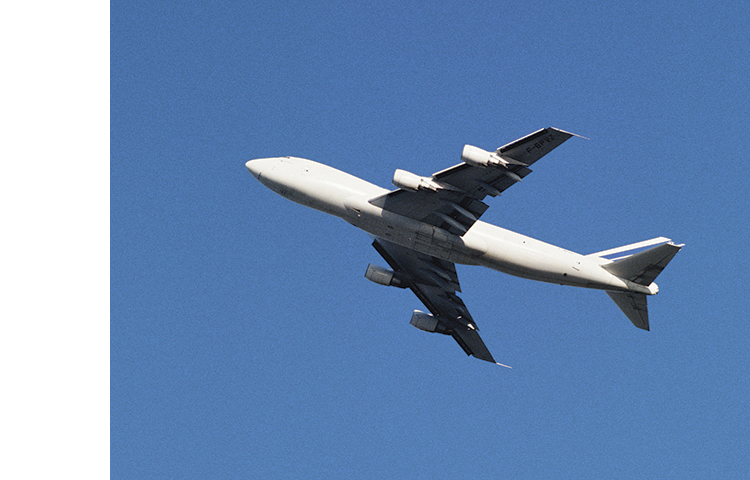 Passenger airplane in the sky.