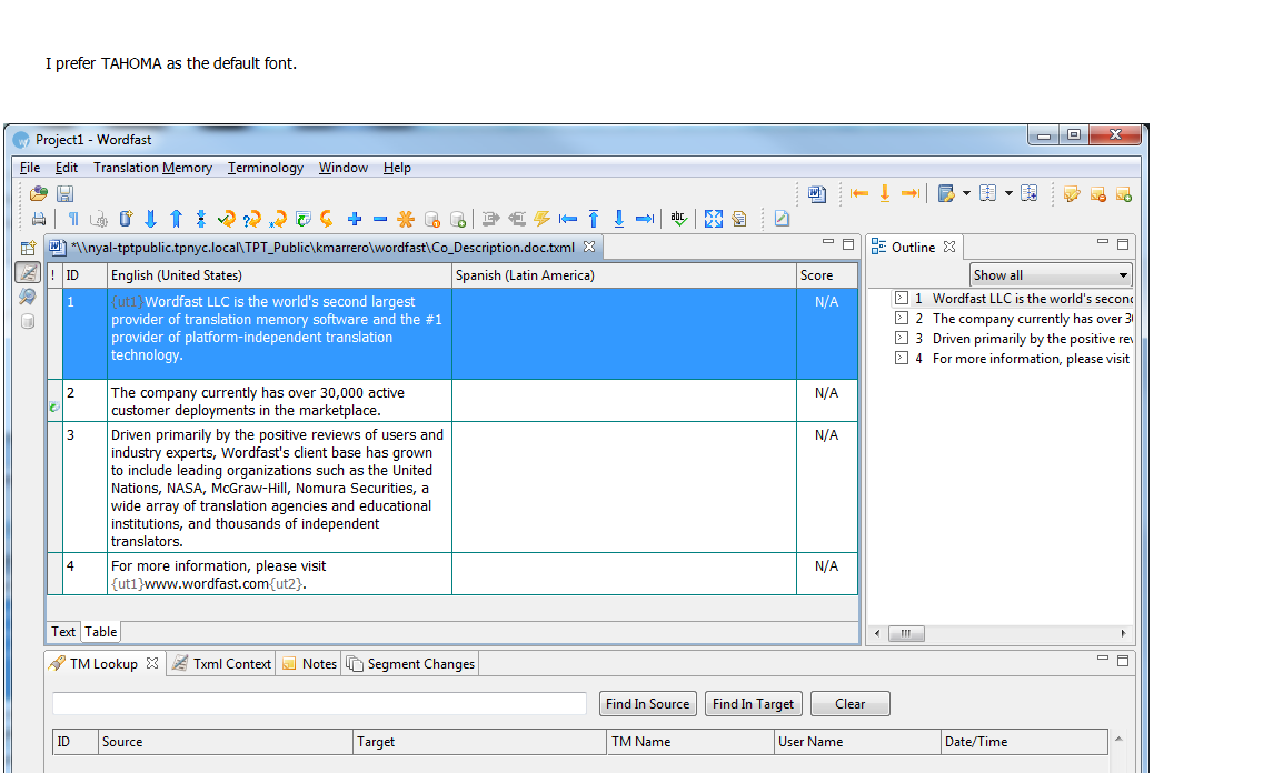 Based on the screenshots below, which would you prefer as the default font for the TXML editor in WFP?
