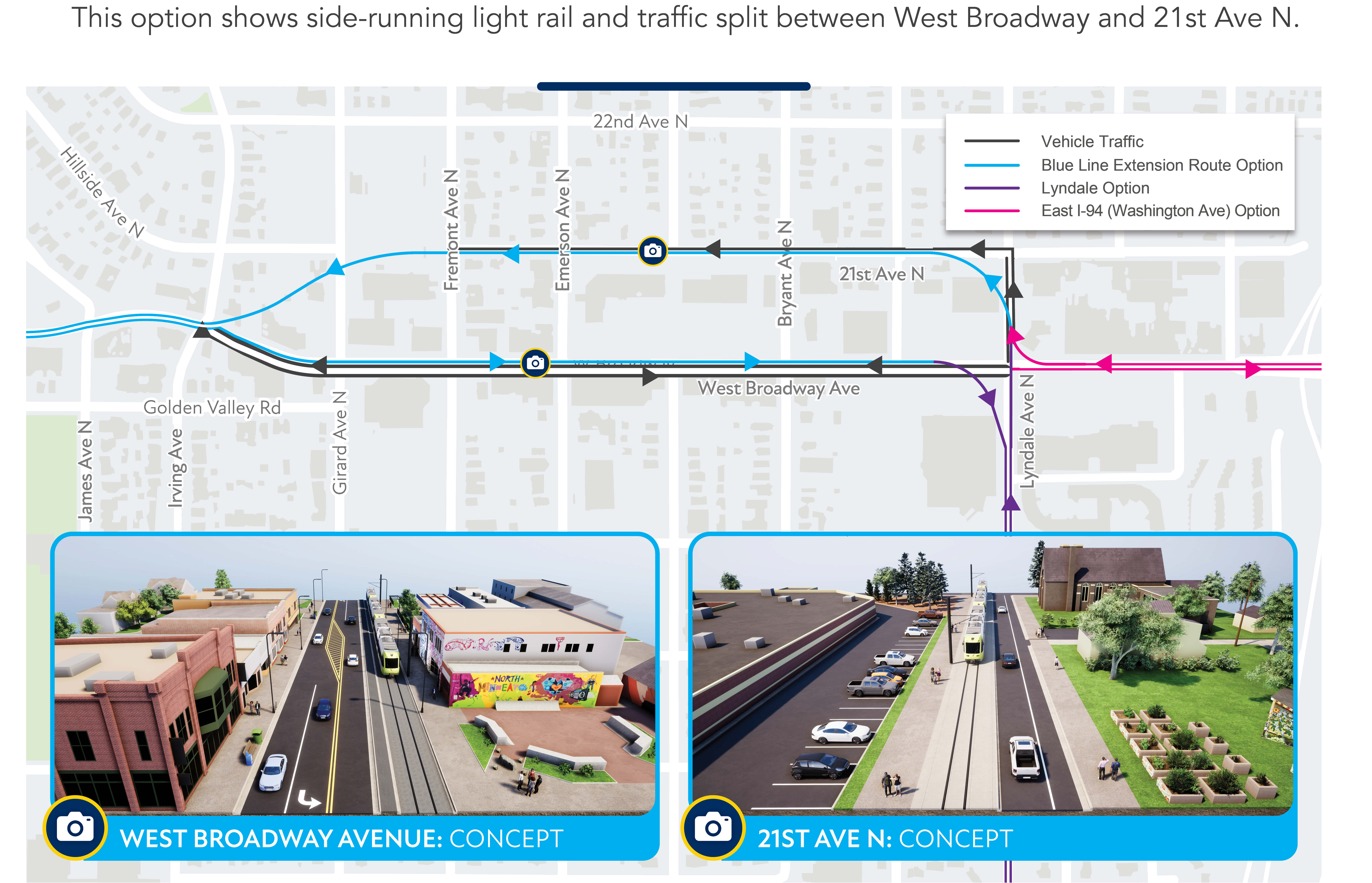 Option C: West Broadway Avenue from Lyndale to Irving Avenue