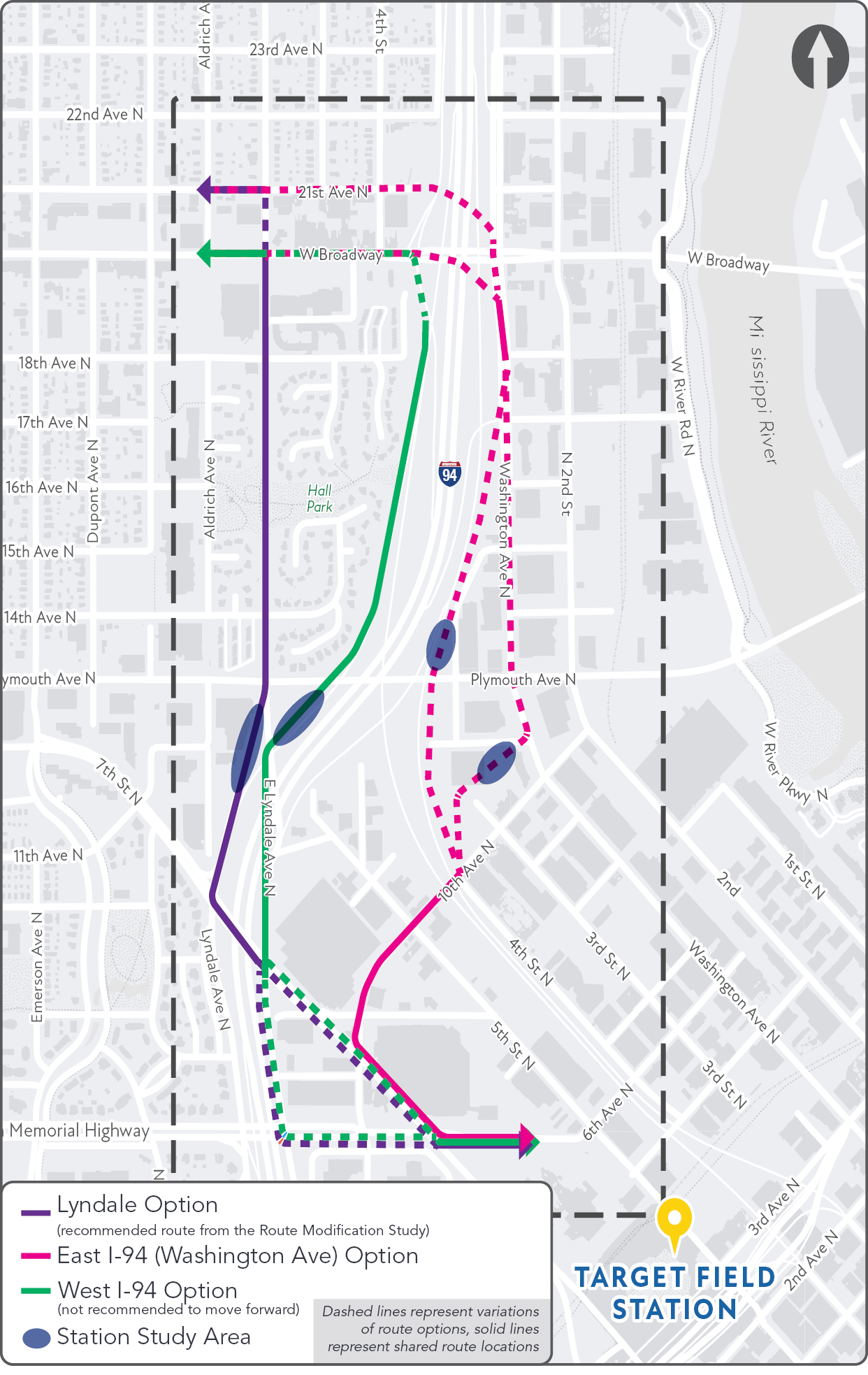 TFS to West Broadway Options map