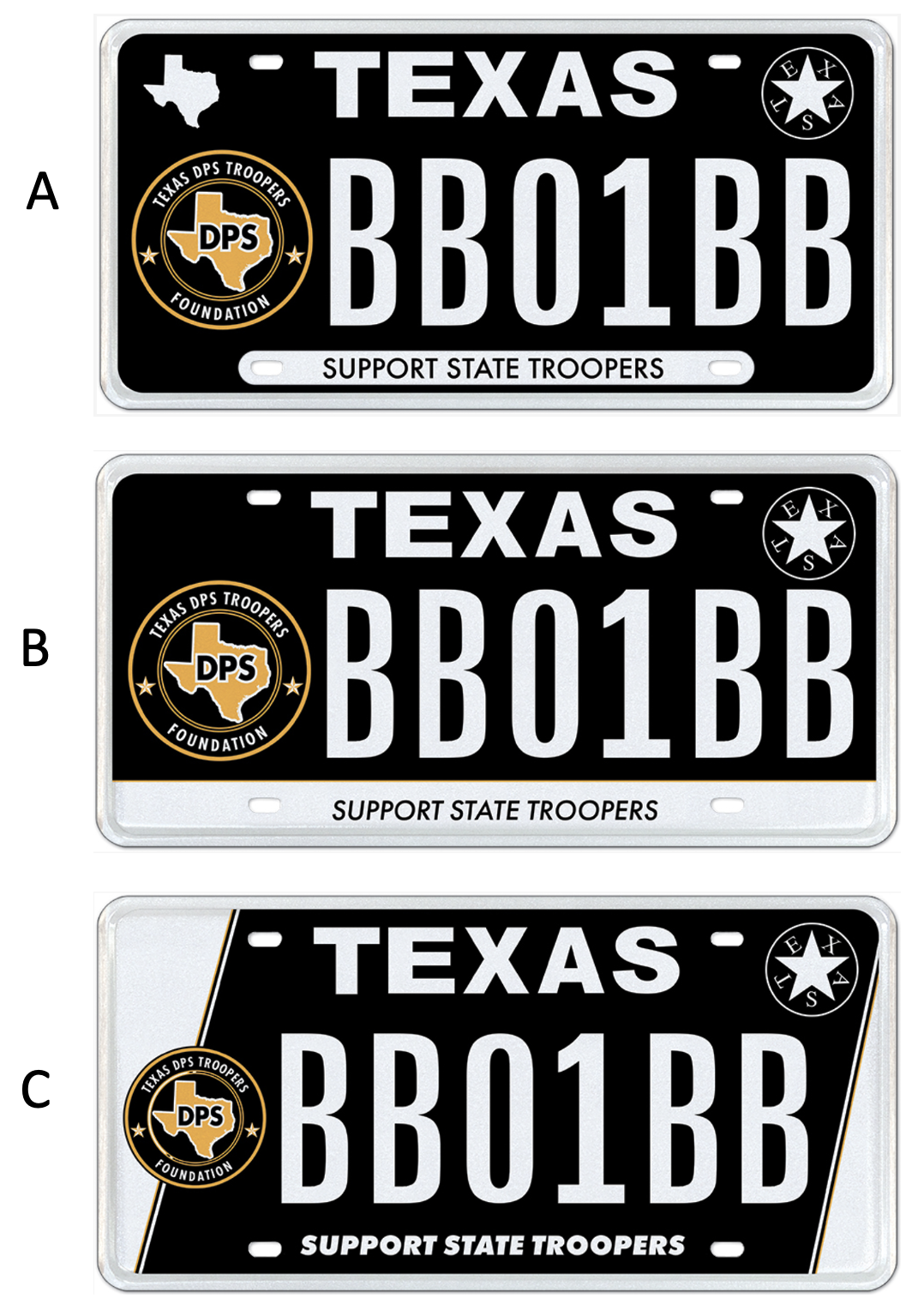 Texas DPS Troopers Foundation Plate Concepts