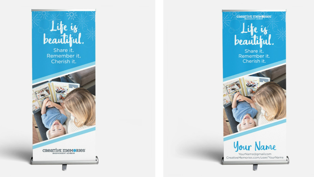 Retractable sign &mdash; with logo or customised