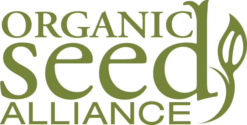 Organic Seed Alliance Logo - green text over a white background with a green leaf