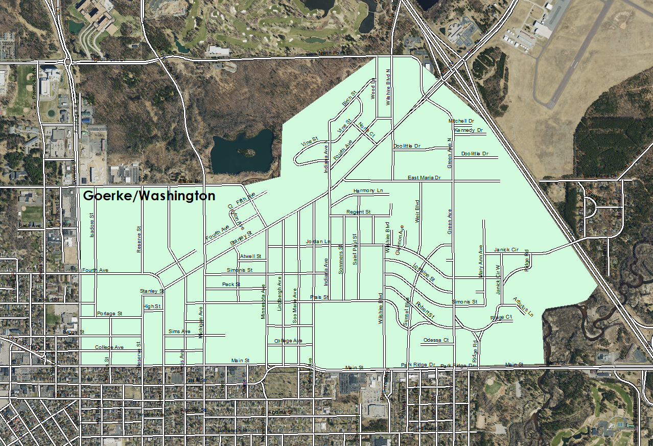 Map of the Goerke-Washington Planning Area