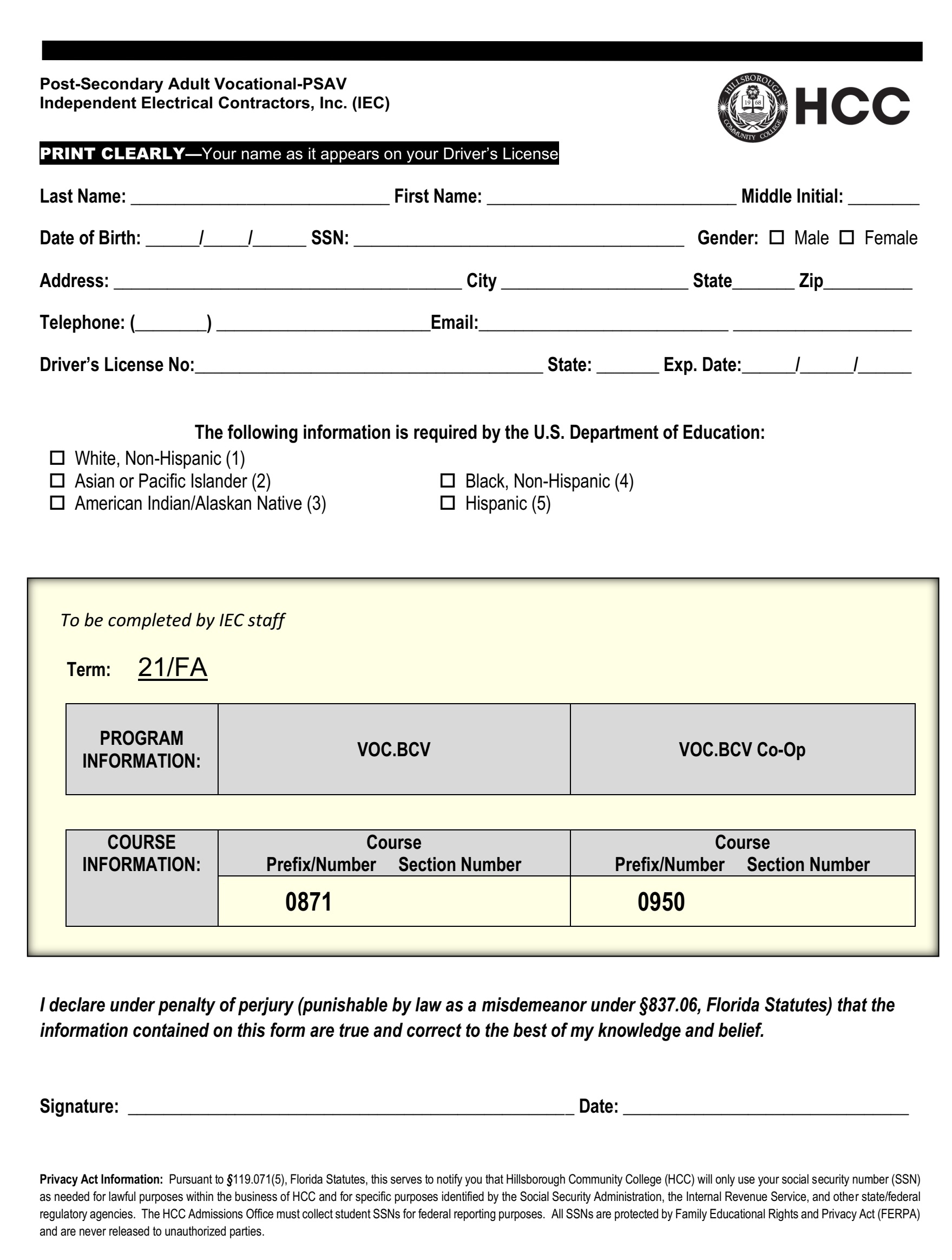 20232024 IEC FWCC Apprentice Application for students currently in 2nd