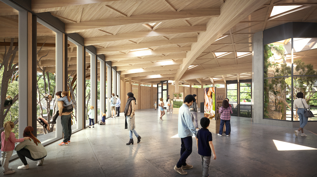 Image F - Forest Trailhead Pavilion plaza with views to Tree Kangaroo and Red Panda habitats