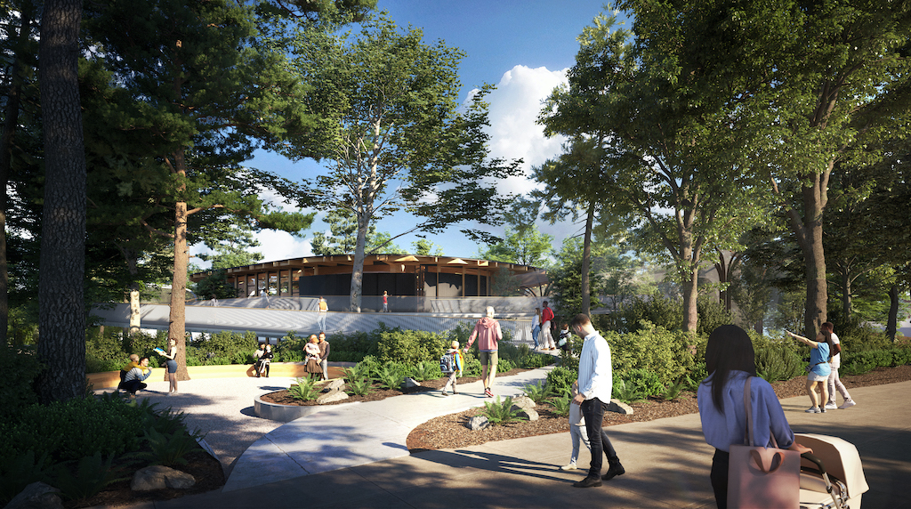  View of Forest Trailhead exhibit from the West Plaza Entry