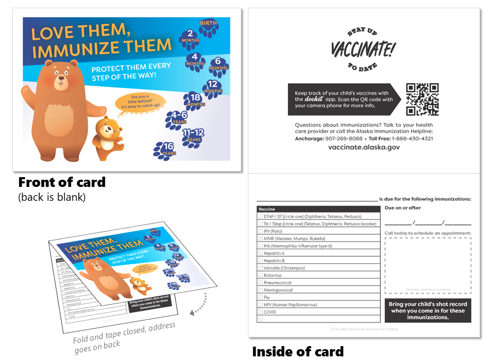 Love Them Immunize Them postcard