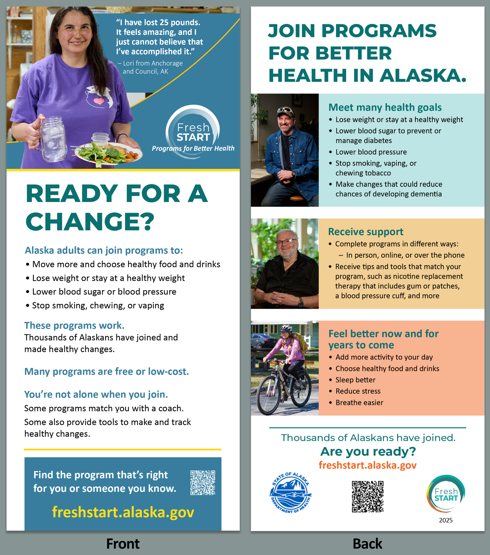 Rack card (2-sided) with Fresh Start program information