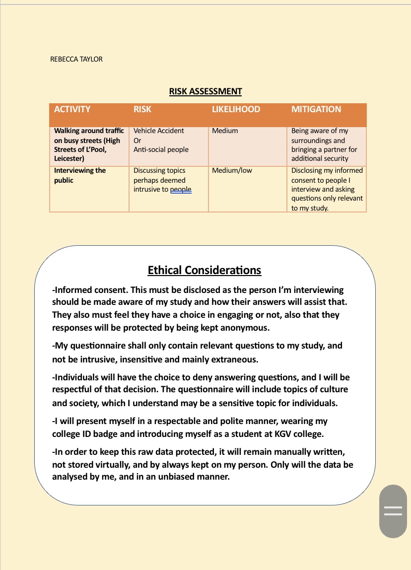 Leicester Questionnaire! Survey