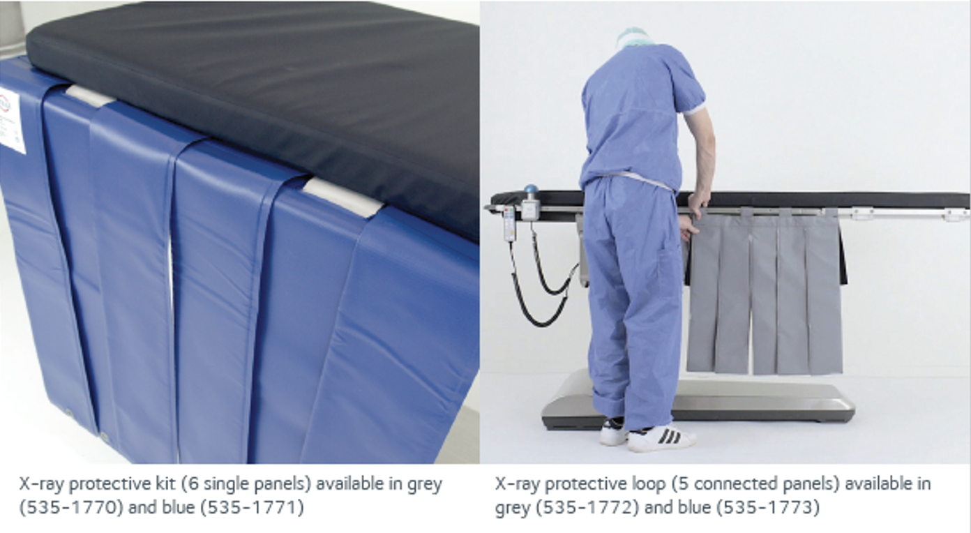 xray shields on table