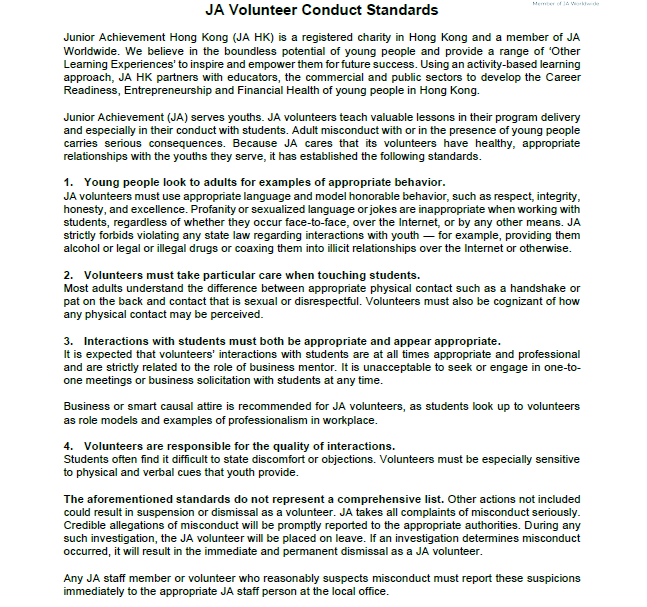 JA Career Workshop - Consent and Related Forms for Business Volunteer ...