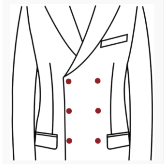  DOUBLE BREASTED 6 BUTTONS 