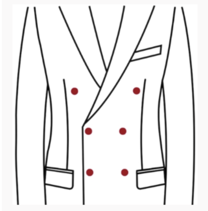  DOUBLE BREASTED 4 BUTTONS +2 