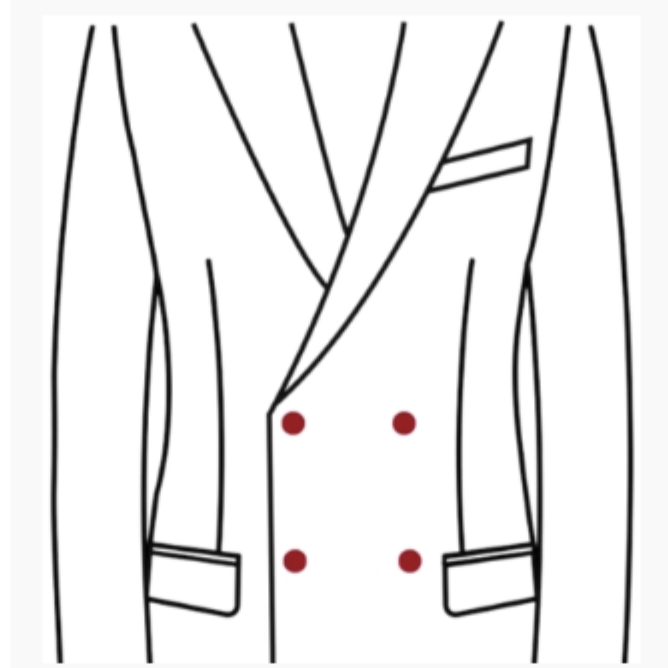  DOUBLE BREASTED 4 BUTTONS 