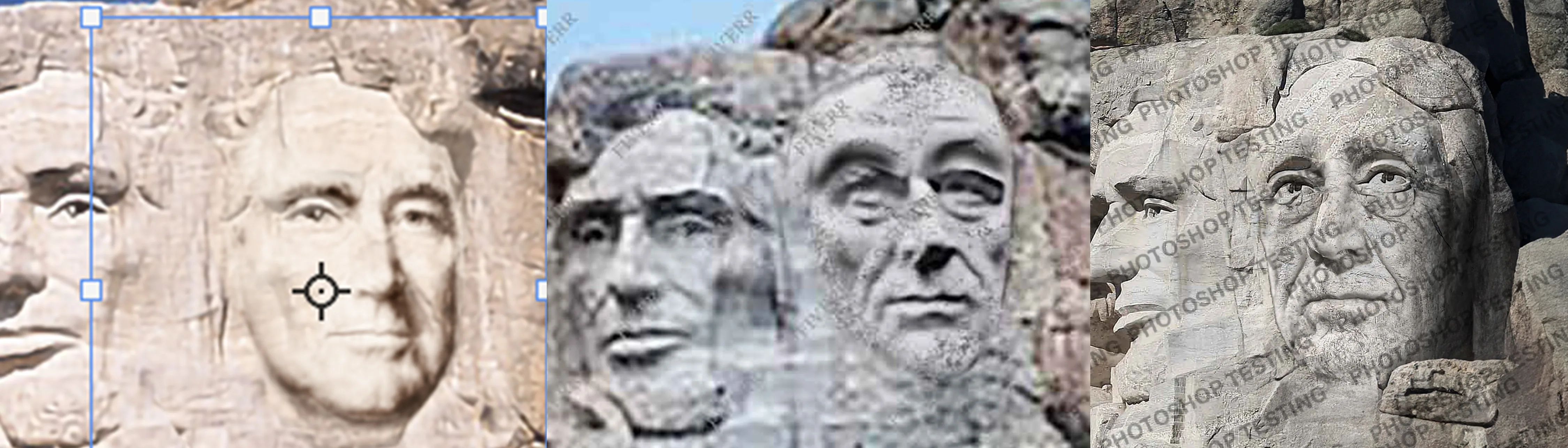 Here's a Zoomed-In Part of all 3 Pictures that Focuses on FDR's Face