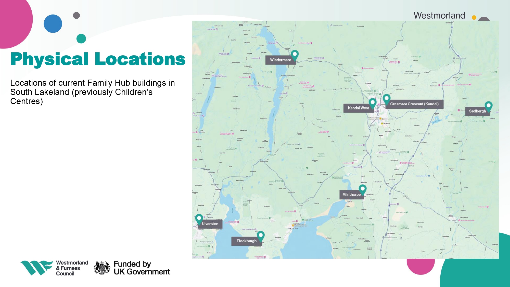 Current physical locations in South Lakes