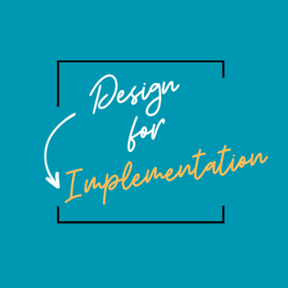 The Design for Implementation logo in blue and yel