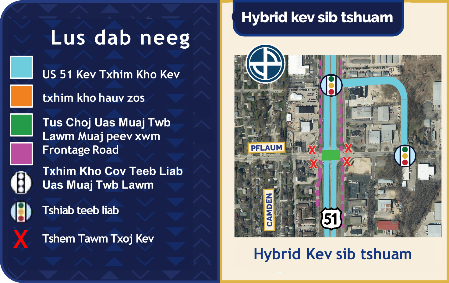 Diagram of an example hybrid intersection