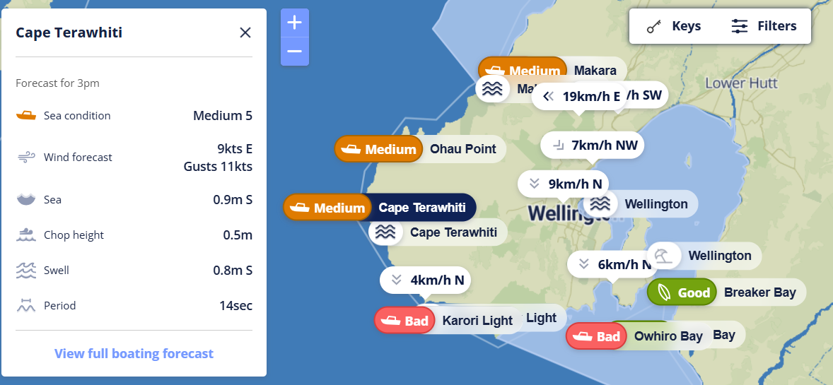 A screenshot showing updated maps and markers