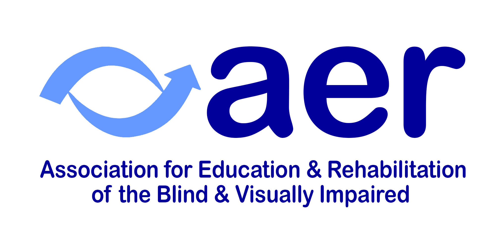 light blue curve lines creating the shape of the eye, lowercase aer in dark blue with a light blue line underneath with the text:  North Carolina Chapter