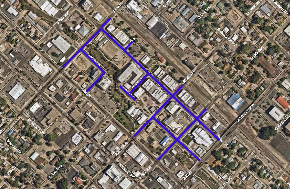 4-Hour Parking as shown in blue