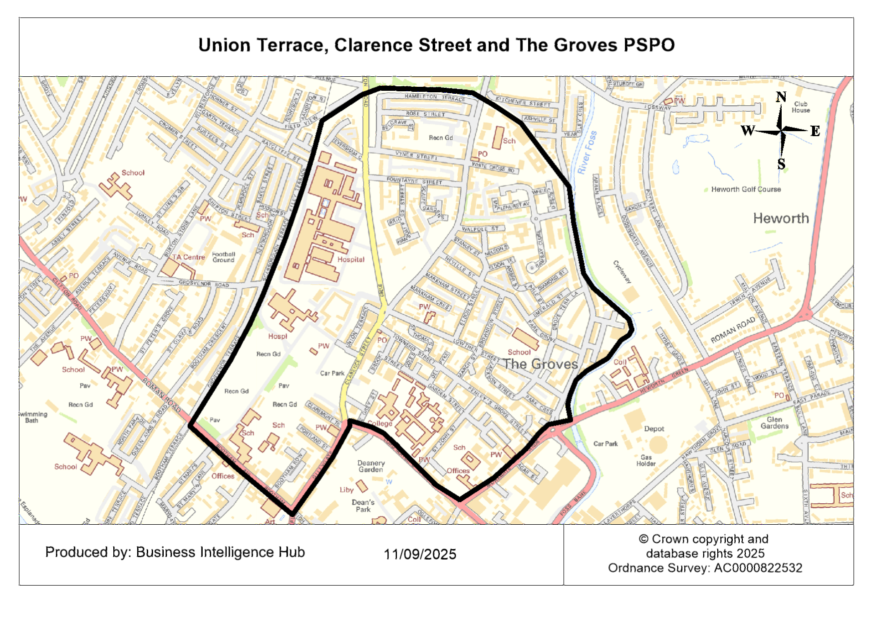 Union Terrace Clarence Street The Groves PSPO area