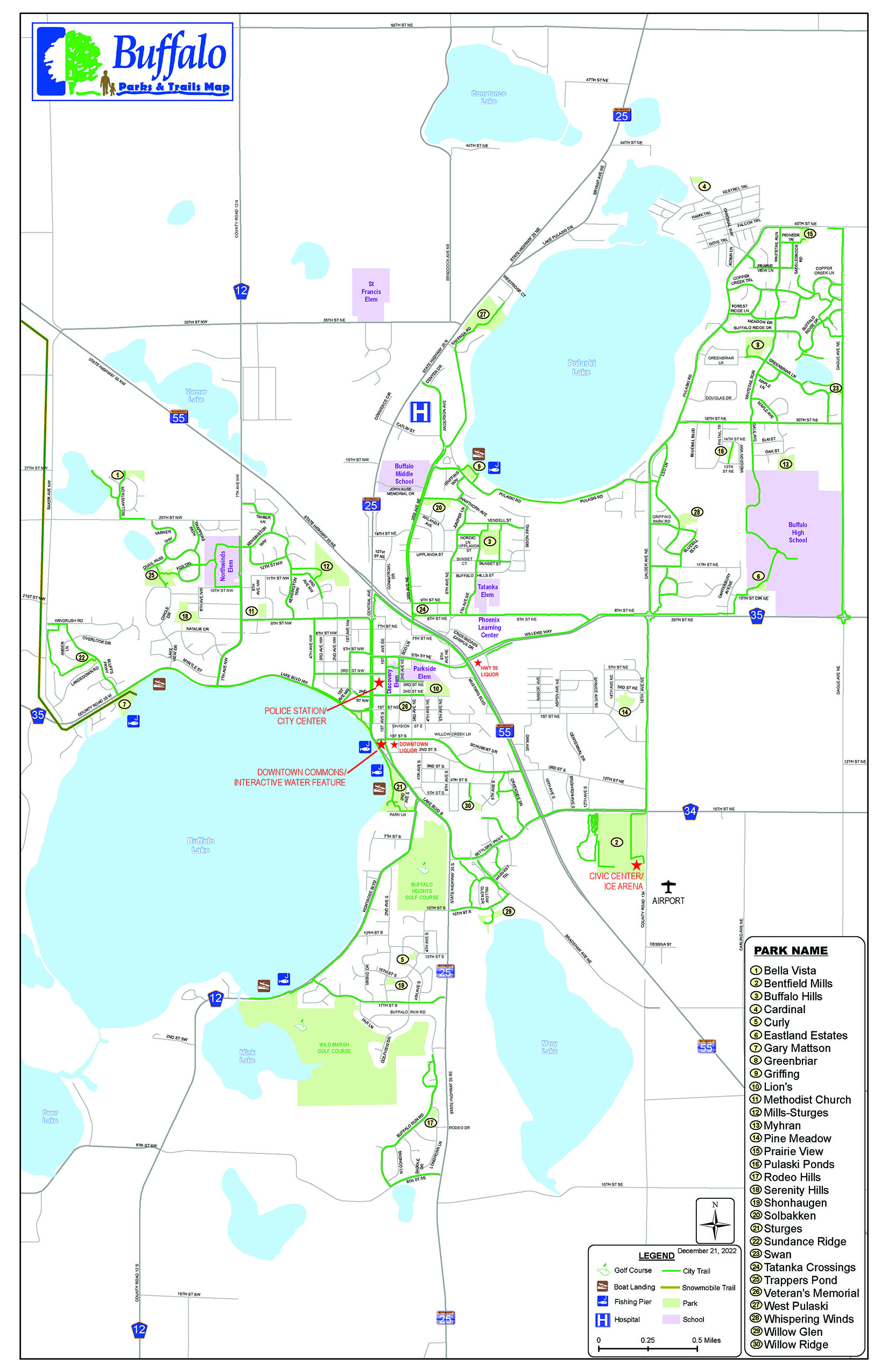 Buffalo Parks and Trails Map