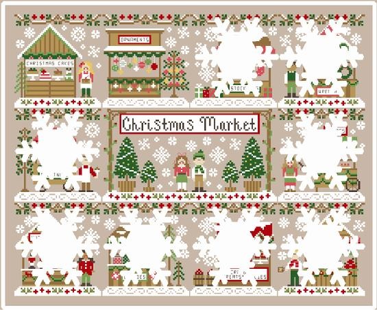 Layout showing them all stitched as one large project - leave 1 stitched in between both horizontally and vertically when stitching them as one large project