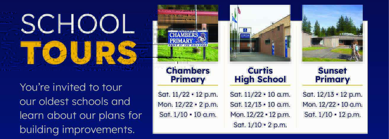 List of school tour dates and times.