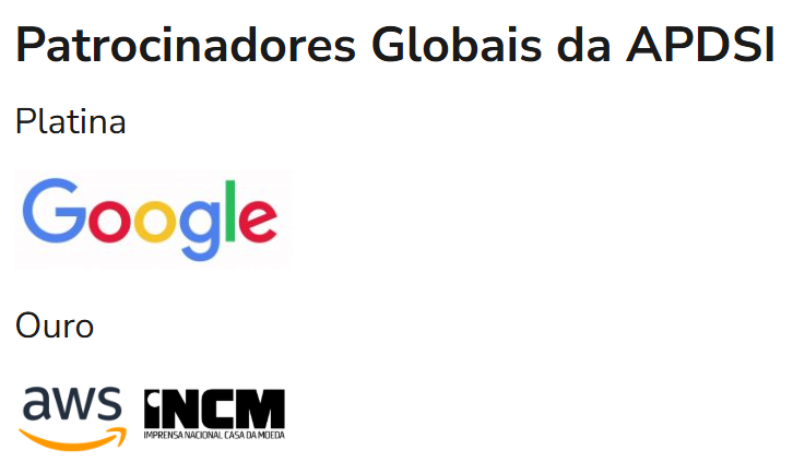 Patrocinadores Globais da APDSI