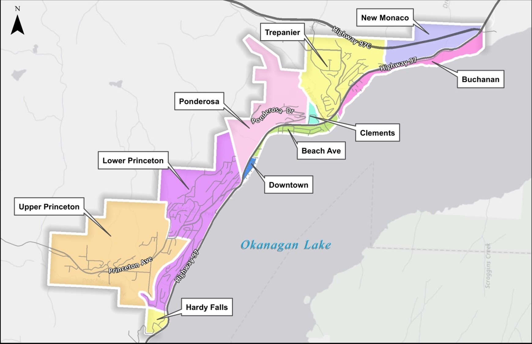 Peachland Neighbourhood Map 2024