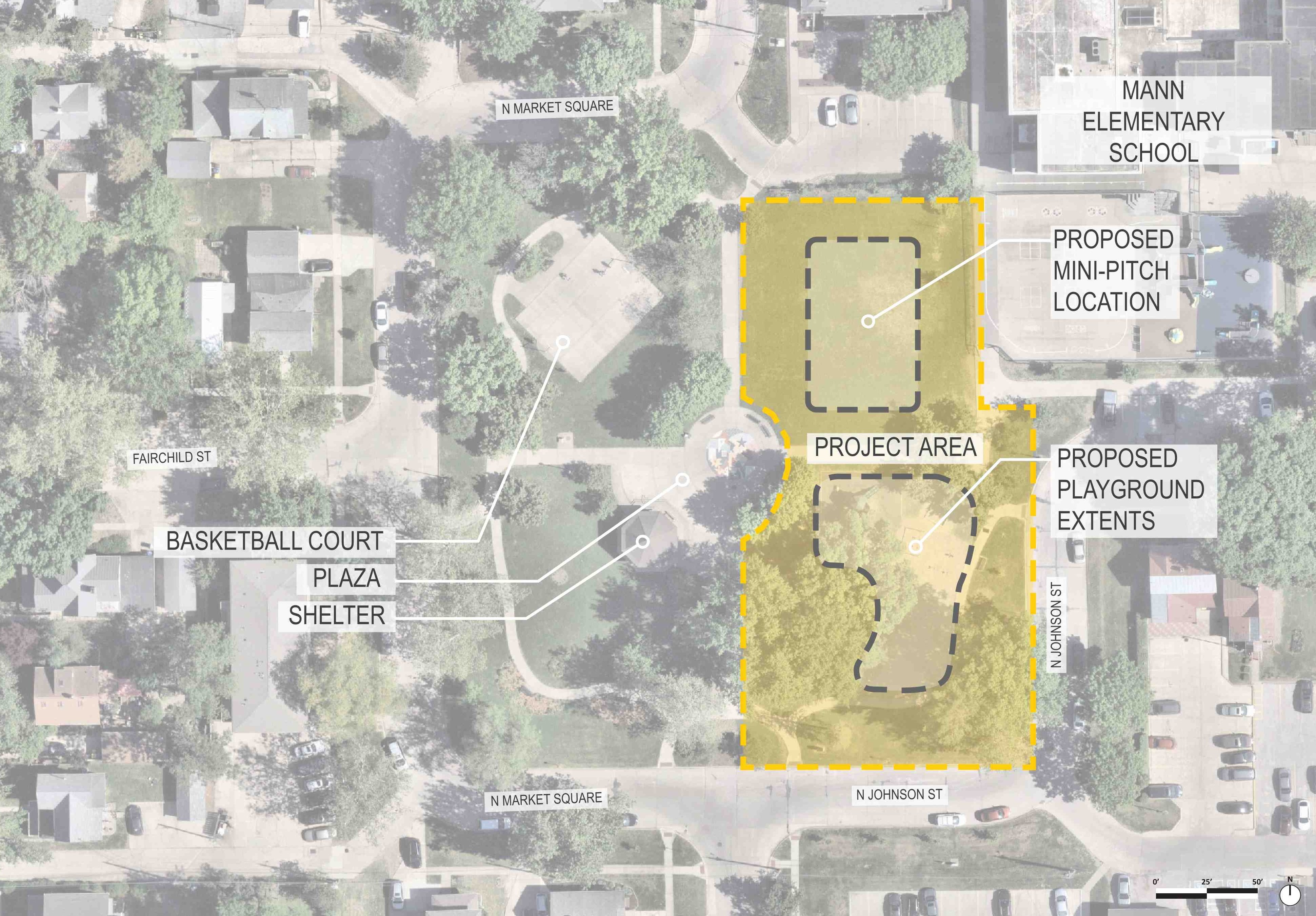 A map showing the expected project area.