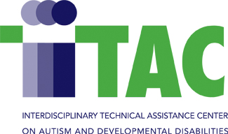 ITAC Logo with text Interdisciplinary Technical Assistance Center on Autism and Developmental Disabilities at AUCD