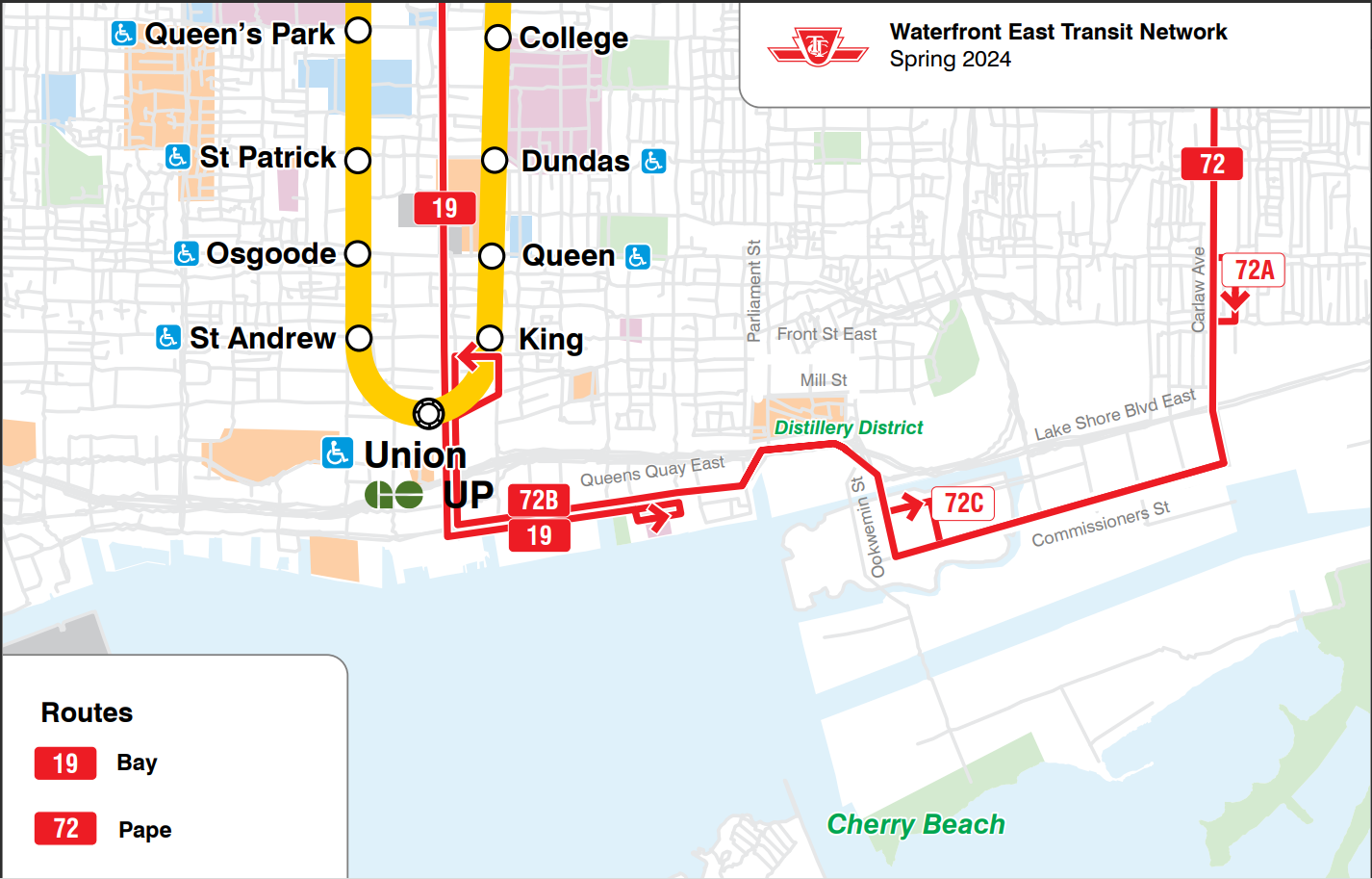 Network Map of routes 19 and 72