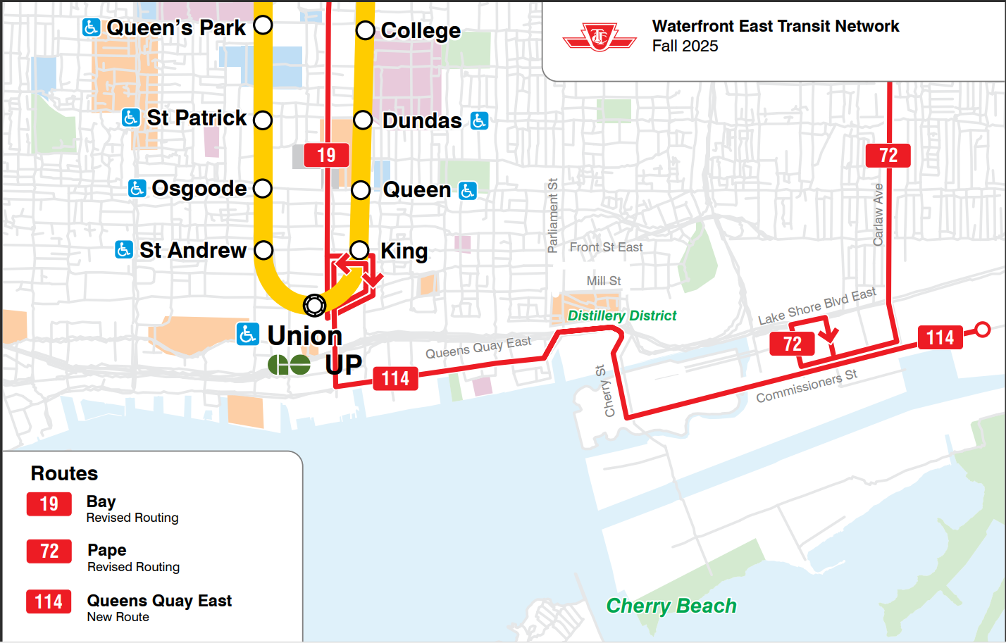Network Map of routes 19, 72, and 114
