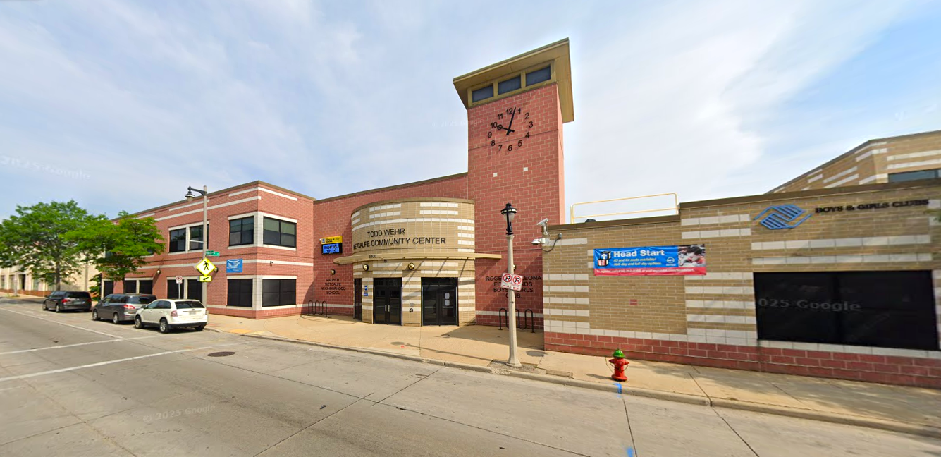 Photo of the front entrance of Metcalfe School