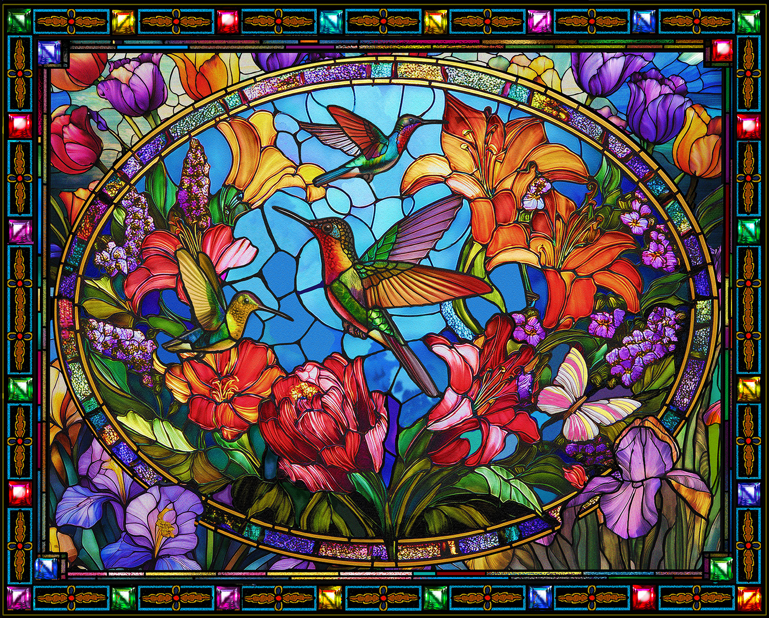 Hummingbird Stained Glass