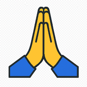 A pair of hands are praying, saying thank you.