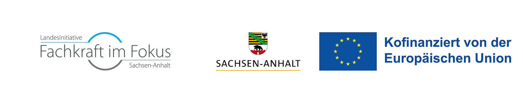 Logoleiste Fachkraft im Fokus, Sachsen-Anhalt und Europäische Union